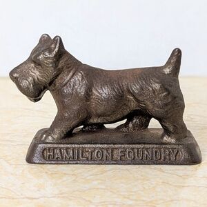 Vintage Cast Iron Hamilton Foundry Scotty Terrier Figurine Paperweight Antique